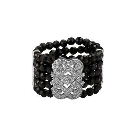 Серебряное кольцо с фианитом и шпинелью