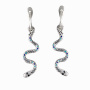 Серебряные серьги с эмалью «Змейки»