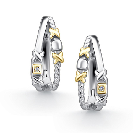 Серьги из серебра с бриллиантом