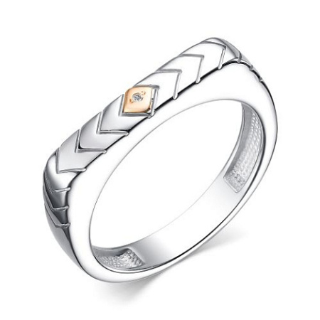 Кольцо из серебра с бриллиантом