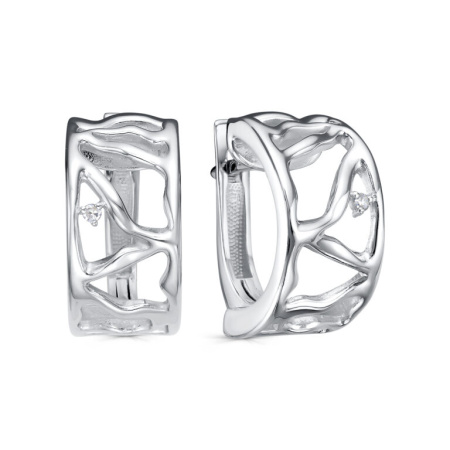 Серьги из серебра с бриллиантом