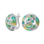 Серебряные серьги «Пузыри» с эмалью