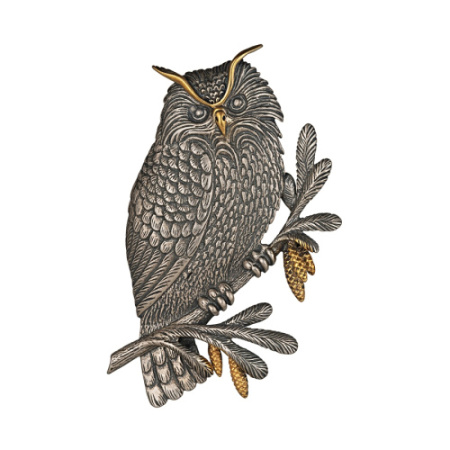 Брошь из серебра «Сова»