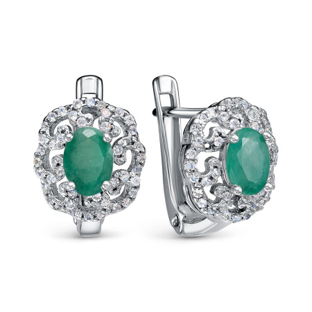 Серьги из серебра с бериллом