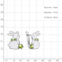 Серьги из серебра с эмалью и хризолитами «Зайцы»