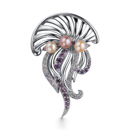 Брошь из серебра «Морская медуза»