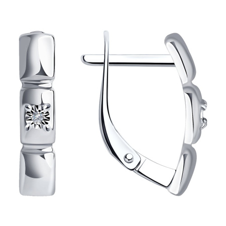 Серебряные серьги с бриллиантами