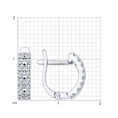 Серьги из серебра с фианитами