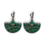 Серебряные серьги с витражной эмалью