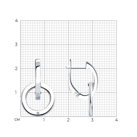Серьги из серебра с бриллиантом