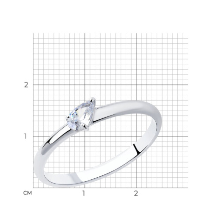 Кольцо из серебра с фианитом