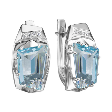 Серебряные серьги с ювелирным кристаллом