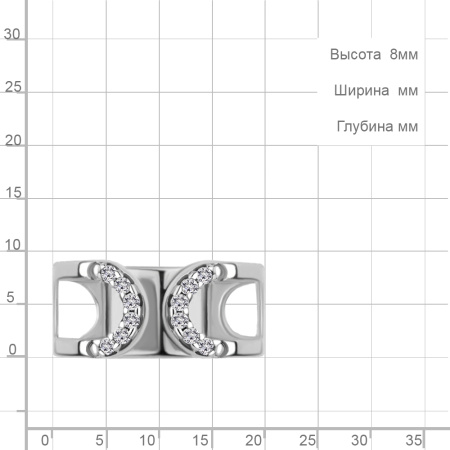 Кольцо из серебра на фалангу с фианитами