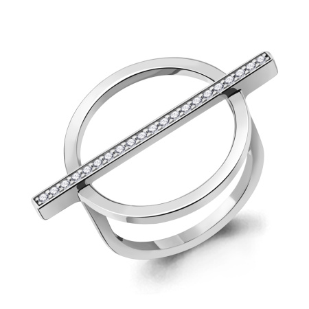 Кольцо из серебра с фианитами