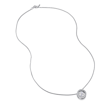 Колье из серебра с горным хрусталем и фианитами