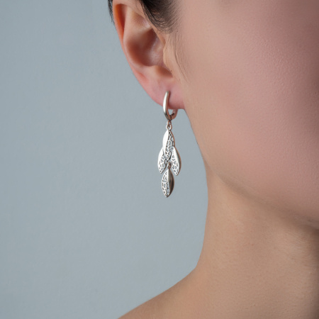 Серьги из серебра «Листья»