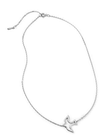 Колье из серебра с бриллиантом «Птица»