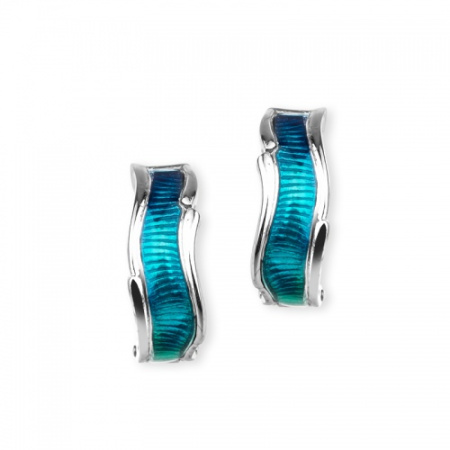 Серьги серебряные с витражной эмалью
