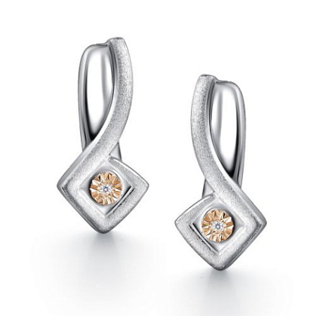 Серьги из серебра с бриллиантами