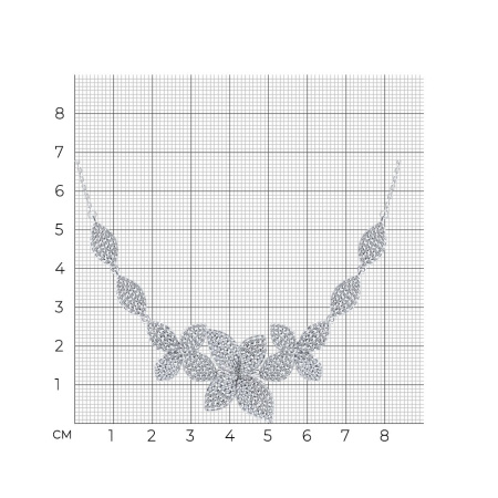 Серебряное колье с фианитами «Цветы»
