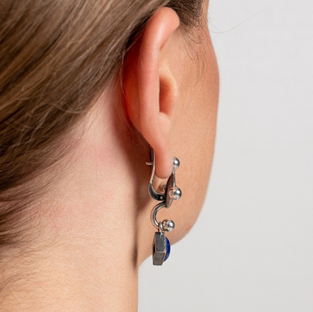 Серебряные серьги «Спокойствие» с лазуритом