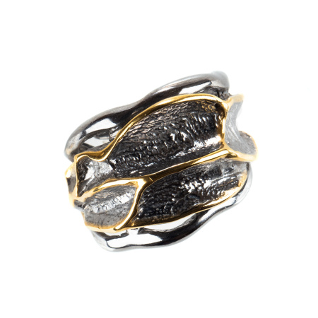 Серебряное кольцо с позолотой