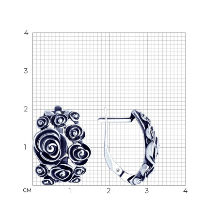 Серьги из чернёного серебра