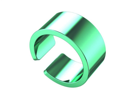 Серебряная моно серьга-кафф в декоративном покрытии