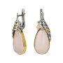 Серьги из серебра с розовым кварцем