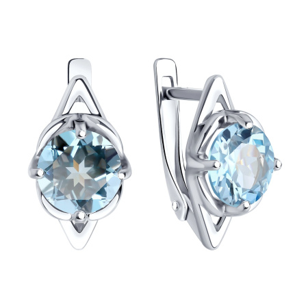 Серебряные серьги стопазом