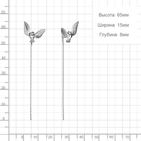 Серебряные серьги «Голубь»