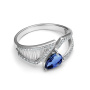 Кольцо из серебра с сапфиром и фианитами
