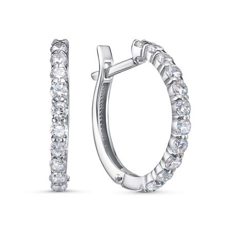 Серьги из серебра с фианитами