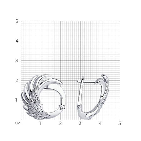 Серебряные серьги с фианитами
