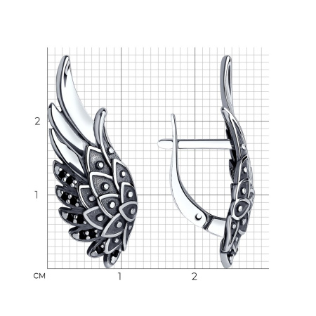 Серебряные серьги с фианитами