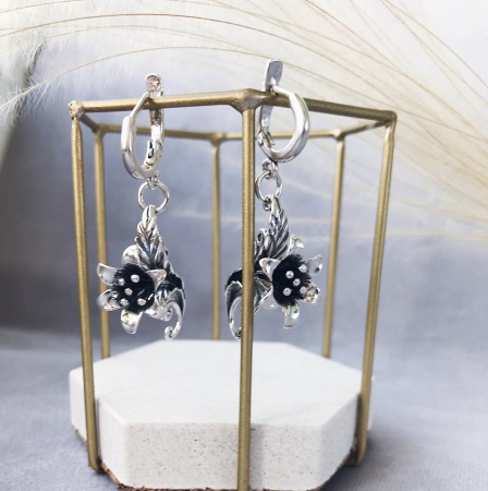 Серебряные серьги «Цветок, Колокольчик»