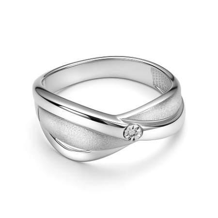 Кольцо из серебра с бриллиантом