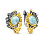 Серьги из серебра 925 пробы с ларимарами