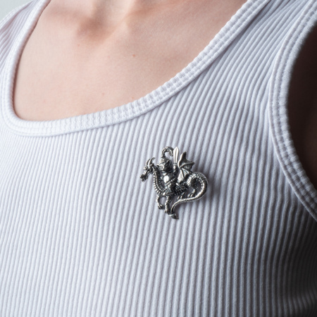 Брошь-кулон из серебра «Родео»