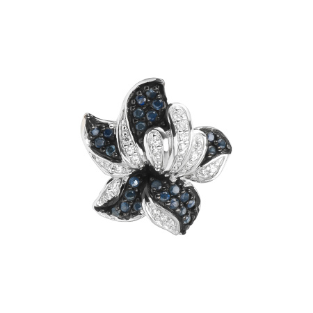 Серебряная подвеска с сапфирами и фианитами