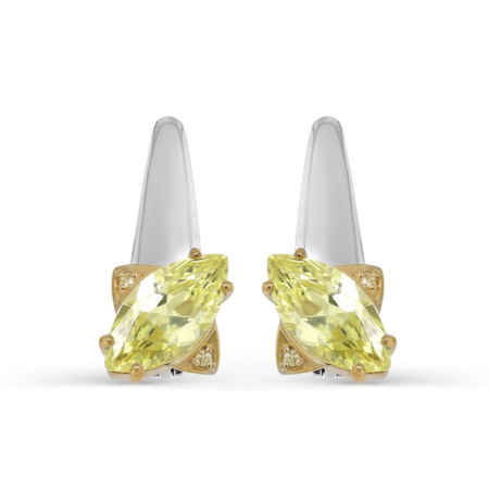 Серьги из серебра с фианитами
