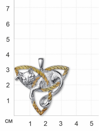 Подвеска из серебра в позолоте «Кот»