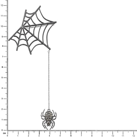 Серебряная брошь Alexandre Vassiliev с марказитами «Паук»