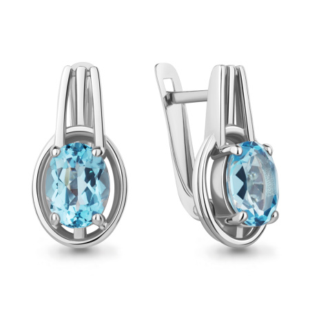 Серьги из серебра с топазами