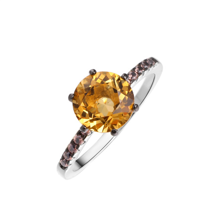 Кольцо из серебра с цитрином
