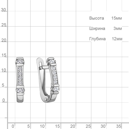 Серебряные серьги с фианитами
