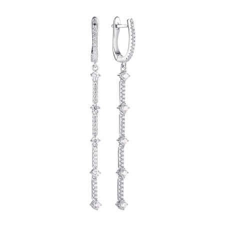 Серьги из серебра с фианитами