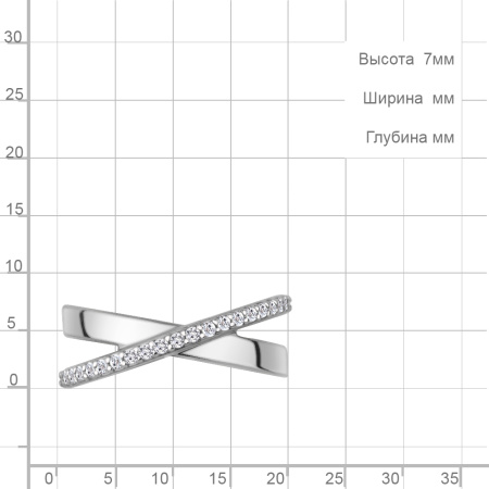 Кольцо из серебра с фианитами