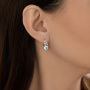 Серьги из серебра с топазами и фианитами
