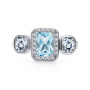 Кольцо из серебра с топаз Sky Blue и фианитами